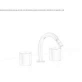 3-hole stainless steel countertop washbasin tap with adjustable spout Mondejar