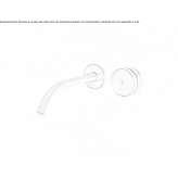 2-hole wall-mounted washbasin tap in stainless steel Prees