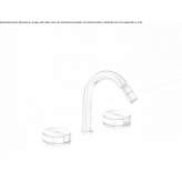 Contemporary Stainless Steel 3 Hole Basin Faucet with Adjustable Spout and Individual Rosettes Suruc