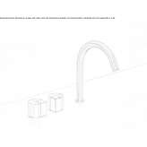 3-hole stainless steel washbasin tap with adjustable spout Schladen