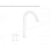 2-hole stainless steel washbasin tap with adjustable spout Schladen