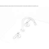 3-hole stainless steel countertop washbasin tap with adjustable spout Moerdijk