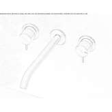 Set of 2 single wall-mounted faucets with spout Anaya