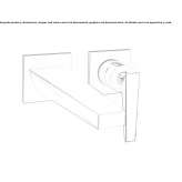 Dwuotworowa jednouchwytowa bateria umywalkowa ścienna Pisek