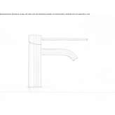 Single-lever countertop washbasin tap made of stainless steel Anaya