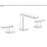 3-hole metal countertop washbasin tap Petina