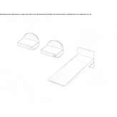 Set of 2 single wall-mounted faucets with spout Stilling