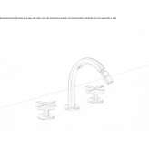 3-hole countertop washbasin tap made of stainless steel Cuitiva