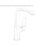 Modern, single-lever, metal countertop washbasin tap Leut