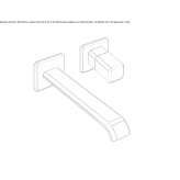 Two-hole, single-lever, wall-mounted washbasin faucet Valseca