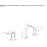 3-hole waterfall basin faucet in chrome-plated brass with individual rosettes Aprozi