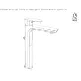 Single-lever Tall washbasin tap with crank stopper Smithton