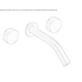 3-hole wall-mounted washbasin tap with individual rosettes Pliska