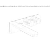 Wall-mounted washbasin tap with plate Kastella