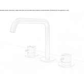 Countertop washbasin tap made of stainless steel with single rosettes Lipova
