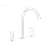 Countertop washbasin tap with single rosettes Amposta