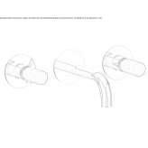 Wall-mounted washbasin tap with single rosettes Amposta