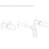 Wall-mounted washbasin tap with single rosettes Amposta