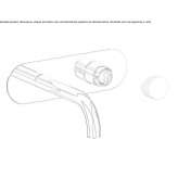 Two-hole, metal, wall-mounted washbasin tap in a modern style with a flow limiter Berkum