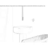 2-hole ceiling-mounted washbasin tap, made of glass and stainless steel Krasnyy
