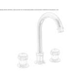 3-hole steel washbasin tap with individual rosettes Bobowo