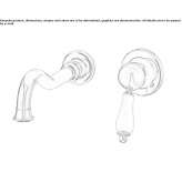 Two-hole steel washbasin faucet for wall mounting with one handle Gulzow