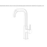Countertop washbasin tap, single-lever, steel Kimmeria