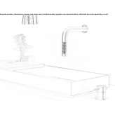 2-hole, single-lever washbasin tap in glass and stainless steel Krasnyy