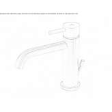 Single-lever countertop washbasin tap made of stainless steel Luxora