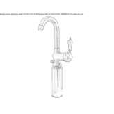 Tall, single-lever, steel washbasin tap Lliria