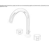 3-hole countertop washbasin tap with adjustable spout Akaa