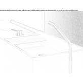 Contemporary washbasin faucet standing on a stainless steel countertop with an aerator Orroli