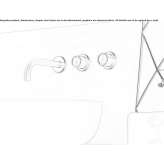 3-hole wall-mounted washbasin tap made of stainless steel Ceiba