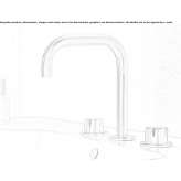 3-hole countertop washbasin tap made of stainless steel Ceiba