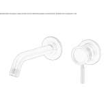 2-hole wall-mounted washbasin tap in stainless steel Demonte