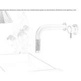 2-hole wall-mounted basin faucet with single handle in glass and stainless steel Krasnyy