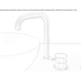 2-hole countertop washbasin tap made of stainless steel Longueau