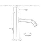 Single-lever countertop washbasin tap with cork stopper Masca