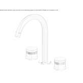 3-hole countertop washbasin tap made of stainless steel Zuneda