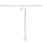 Floor-standing single-lever washbasin tap with adjustable spout Akaa