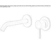 2-hole wall-mounted washbasin tap Pedasi
