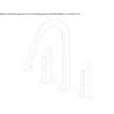 3-hole countertop washbasin tap made of stainless steel Tobosi