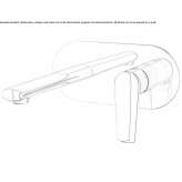Wall-mounted washbasin tap with plate Raning