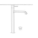 Single-lever countertop washbasin tap with cork stopper Masca