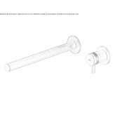 2-hole wall-mounted washbasin tap in stainless steel Zuneda
