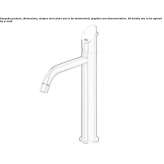 Single-lever countertop washbasin tap made of stainless steel Tobosi