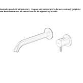 2-hole wall-mounted washbasin tap in stainless steel Zuneda
