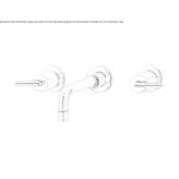 Contemporary 3-hole wall-mounted washbasin faucet Pniewy