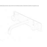 Brass wall-mounted washbasin tap with plate Melres