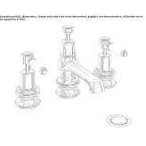 3-hole countertop washbasin tap with cork stopper Dietach